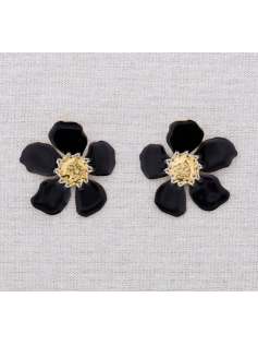 Boucles fleurs noires