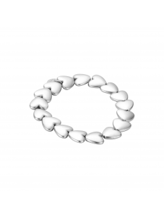 Bracelet coeur argenté mat