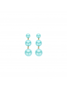 Boucles boules turquoises