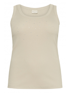 Top côtelé brillants nude