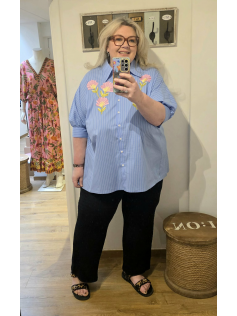 Chemise oversize lignée