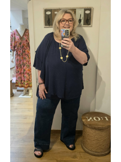 Blouse drapée marine