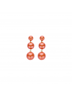 Boucles boules rouge orange