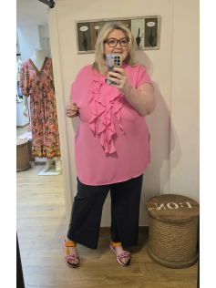 Longue tunique rose fluo