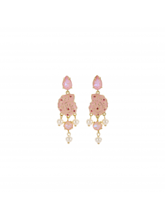Boucles coquillage rose
