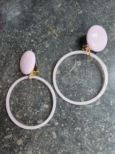 Boucles CLIPS rose pâle