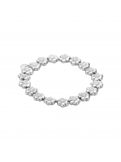 Bracelet fleur argenté mat