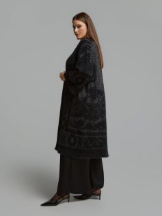 Gilet manteau noir argent
