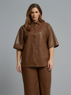 Surchemise en simili caramel