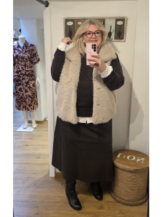 Gilet moumoute beige