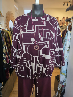 Sweat graphique prune