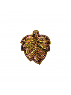 Broche feuille dorée